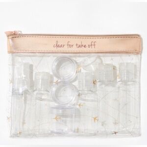 Miamica TSA Compliant 12 Piece Travel Bottle Kit Set New